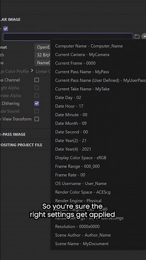 #Cinema4D 2025 File Name Tokens & Enhanced OCIO Workflow