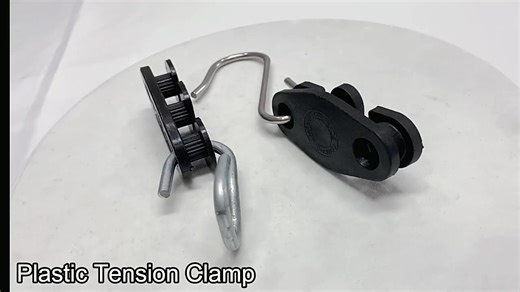 Hongjing Plastic Cable Tension Clamp Galvanized Steel S Hook Black FTTH Cable Holder Overhead Line Fitting Drop Cable Clamp