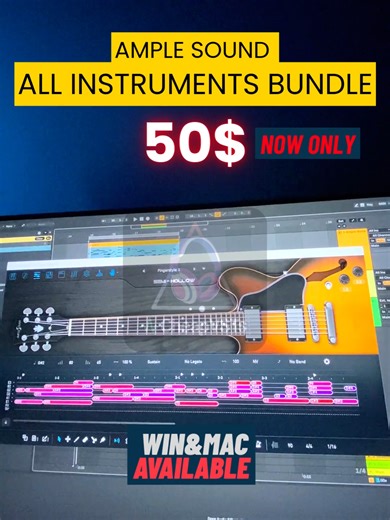 Real guitar sound in your beats. No cheap MIDI guitars. No fake presets. Ample Sound Bundle gives you full realistic guitars and basses used in modern production. Electric guitars. Acoustic guitars. Metal guitars. Funk guitars. Deep bass guitars. Perfect for: Trap beats Drill production Pop music Rock production Cinematic scoring Humanized strumming. Real articulations. Studio-quality tone. If you want real instrument energy inside your DAW, this bundle is essential. DM now. #amplesound #guitarv