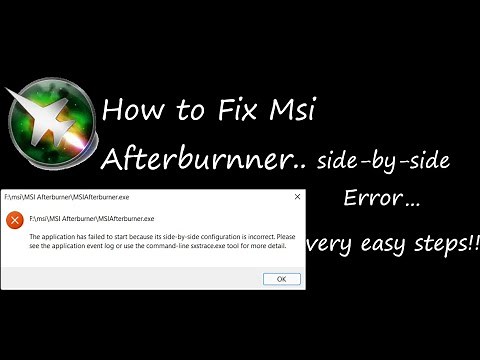 MSI After Burnner side-by-side error || Fix very Easily || 100% guaranty fix..