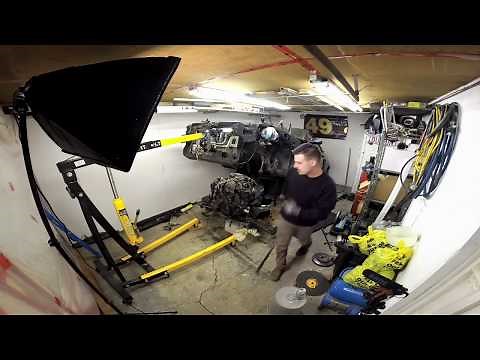 DIY pull 4.6 Ford Mustang engine in TINY garage, NO HOIST! - Part 1