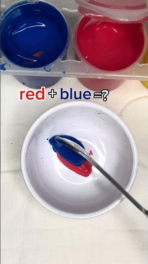 Red + blue=? #asmr #colormixing #satisfying #shorts