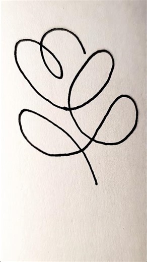 one line flower drawing easy and simple #art #flowers