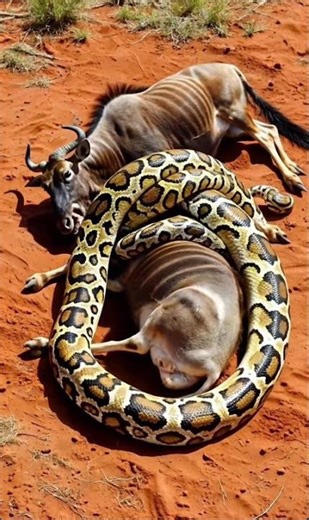 Giant python vs. antelope