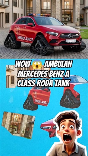 Subhanallah!! Mobil ambulan Mercedes Benz A Class roda tank 😱 #shorts