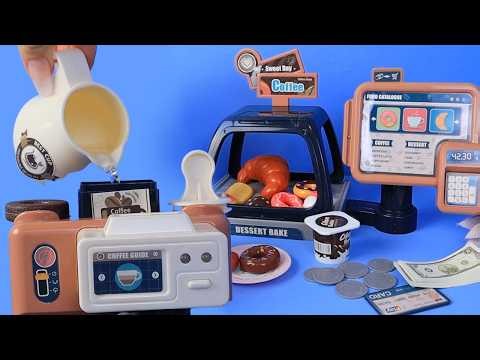 [🤎 toy asmr 🤎] Coffee Machine Cash Register PlaySet ASMR Satisfying Unboxing Sounds