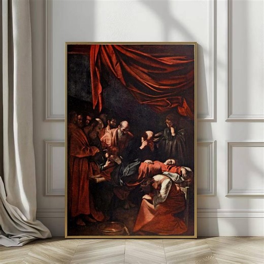 Caravaggio Death of the Virgin Oil Painting, Baroque Masterpiece Wall Art, Classic Religious Painting Print, Dramatic Moody Wall Decor - Etsy.de