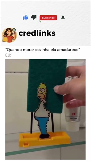 Comprou o suporte do Homer e a pia ganhou personalidade 🍩😂mais útil que muito adulto por aí