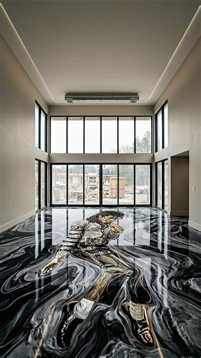 Michael Jackson Moonwalk Epoxy Floor 🤯 Luxury Transformation #shorts #epoxyfloor #timelapse