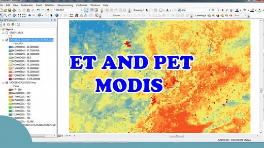 Download and calculate evapotranspiration MODIS