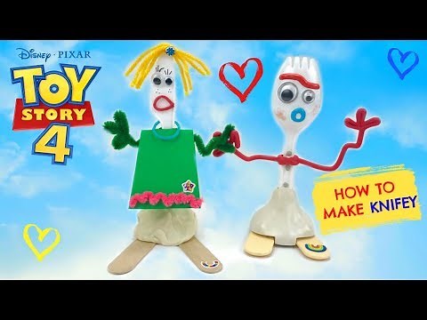 Toy Story 4 How To Make Knifey DIY Forky's Girlfriend Ms. Knifey Easy Tutorial