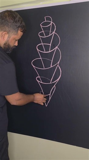 Amazing 3D Spiral Chalk Art 😱🔥 | Blackboard 3D Illusion #Shorts