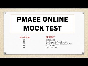 PMAEE Mock Examination 2020