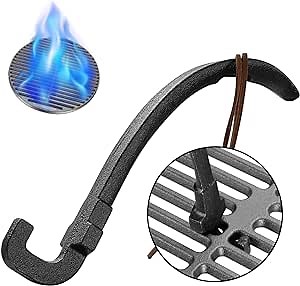 Lifter Gripper for Grill Grate, Cooking Grid Lifter Handle Tool, for Most Charcoal Cast Iron Grills &Gas Grills Grill Smoker, Expert Lifters Gripper Picker for Move Hot Grate