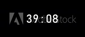 48 seconds digital timer countdown animation is isolated on black background. countdown timer, 48 sec stopwatch animation template video footage