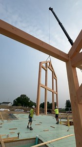 Full YouTube Video on the details of this Timber Frame is live! Check it out on our YouTube channel! #construction #construction #newbuild #framing #buildingscience #timberframe #build #newhome | Lange Custom Builders, Inc