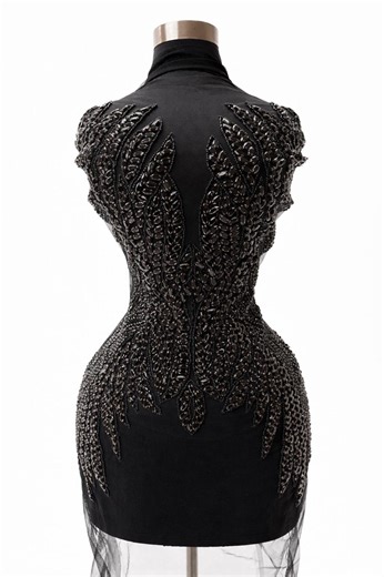 Luxury Black Rhinestone Bodice Applique – Handmade Beaded Crystal Embellishment on Black Mesh for Wedding Dress, Prom Gowns & Couture Design - Etsy