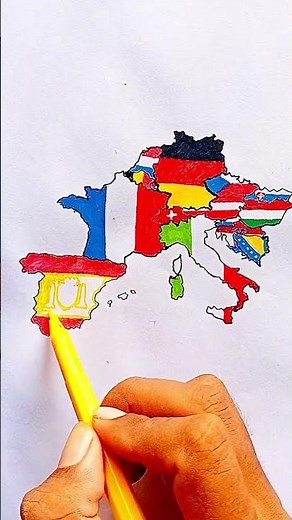 Draw Flag Map of Spain 🇪🇸 #spain