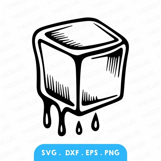 Melting Ice Cube SVG PNG DXF Files: Vector Clipart for Cricut & Silhouette (instant Download) - Etsy