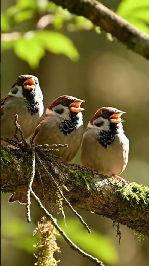 CHIRPING SPARROWS ☀️ Cheerful Garden Ambience for Relaxation and Focus #shorts #birds