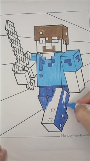 "Color your favorite Minecraft world! Fun & easy! 🟩🟫"#Minecraft #Coloring #FunArt