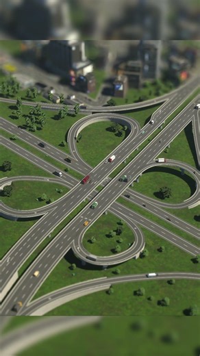 Cities Skylines II - Busy Intersections Tilt-Shift 10x #gaming #citiesskylines2