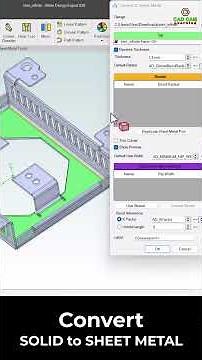 Convert Solid to Sheet Metal and Flatten from import file in Alibre