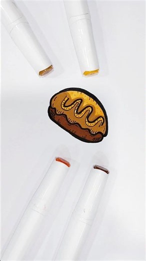 Cute Chocolate Bread l Easy and Fun Colors Drawing✏️ #art #drawing #short