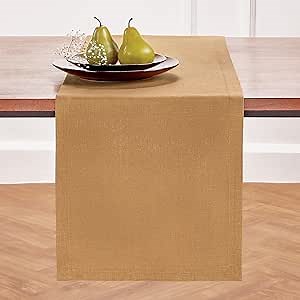 Solino Home Linen Table Runner 72 Inches Long - 100% Pure Linen Tobacco Brown Table Runner 14 x 72 Inch for Mothers Day - Diana Medium Weight
