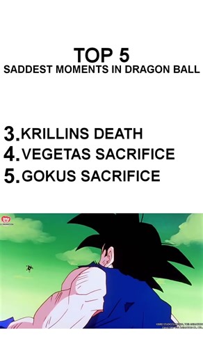 Top 5 Saddest Moments In Dragon Ball #dbz #dragonball #dbzsuper #viral #viralshorts #viralvideo