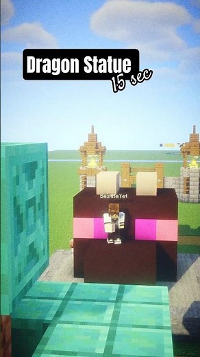 Easy Minecraft Dragon Statue Build 🐉