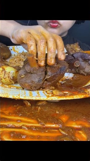 Asmr Spicy Mutton Nalli Curry #mukbang #foodie #asmr #foodasmr #spicyfood #asmreating #viral #eating