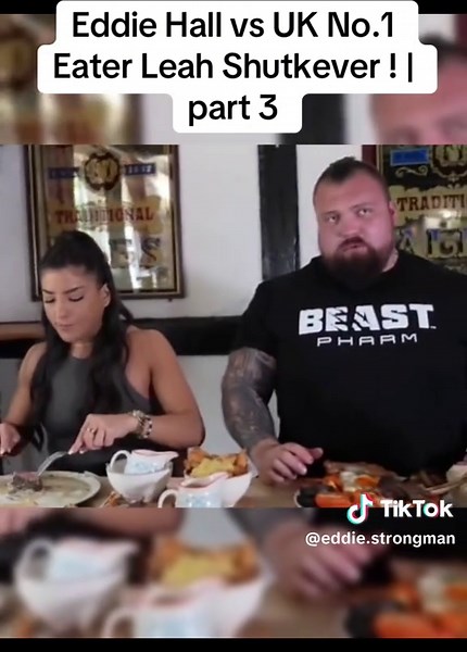 Eddie Hall vs Leah Shutkever Eating Challenge Part 3