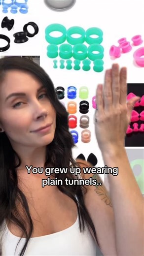 We’ve evolved past plain tunnels, bestie 💅 Get your lobes something cute, they’ve earned it. #thefrillyfeline #bodyjewelry #stretchedlobes #altstyle | The Frilly Feline