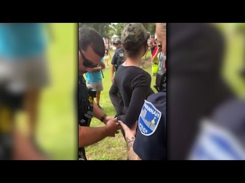 Video: Protestor in Savannah placed in wrist restraints for wearing mask