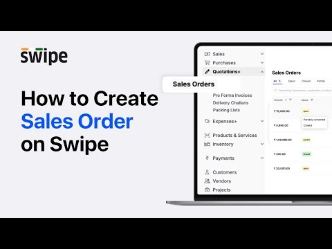 How to create sales order on Swipe