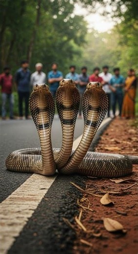 RARE Three Headed Cobra Spotted on Roadside! Unbelievable Wildlife Encounter