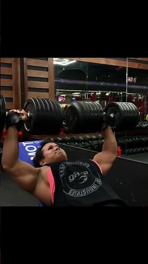 IFBB WBB Pro Helen Dawis Chest Press With Massive Dumbbells'