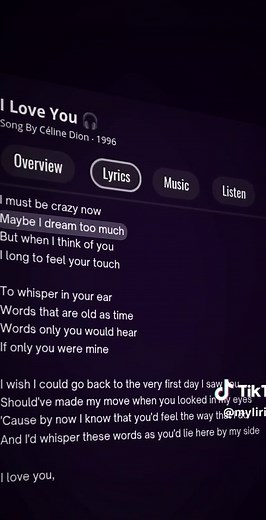 Celine Dion - I Love You Lyrics & Karaoke