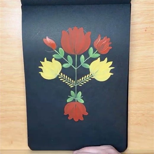 Hand painted folk art design timelapse video