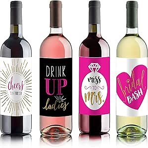 Girls Night out - Bachelorette Party Wine Bottle Labels (set of 4)