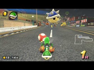 Mario Kart World Shell Cup Blue Shell Compilation On Luigi (Standard Kart)