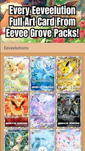 Every Single Eeveelution Full Art From Pokemon TCG Pocket Eevee Grove #shorts #pokemon #pokemontcg