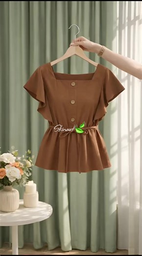 Stylish Women's Ruffle Blouse in Wolfis Fabric