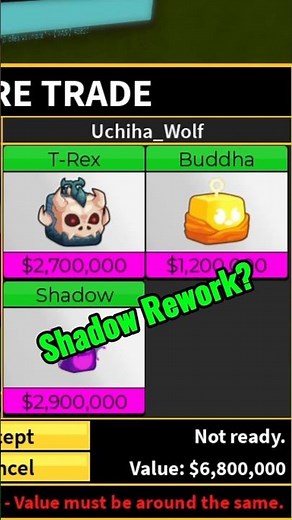Trading Lightning in Blox Fruits for T-Rex + Shadow + Buddha #bloxfruits #roblox