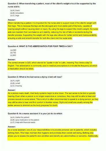 CNA nursing assistant practice quiz & Trivia Ex video