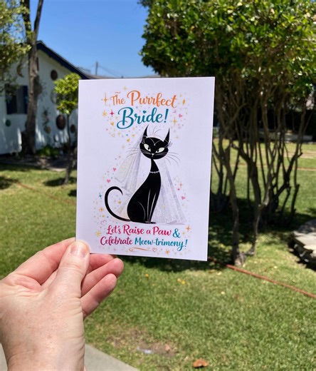 Atomic Cat Purrfect Bride I Card for Her: Bridal Shower, Bachelorette, Wedding - Etsy