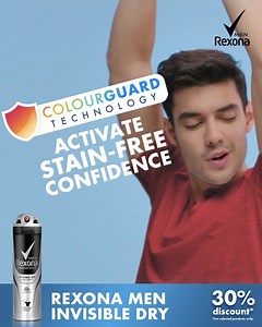 How confident are you that your workout sesh won't result to underarm stains? Get Rexona Men Invisible Dry at 30% OFF: bit.ly/2ppru5r. | Rexona