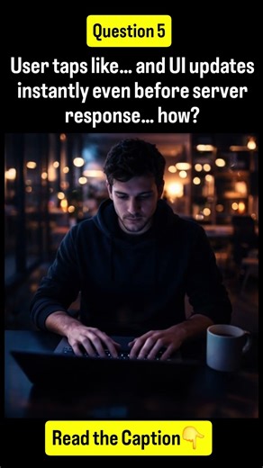 User taps like… and UI updates instantly even before server response… how? #coding #interview
