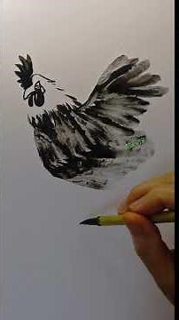 Today's painting: Chicken Fun and Simple Line Drawings Use Toilet Paper to Draw a Beautiful Girl in